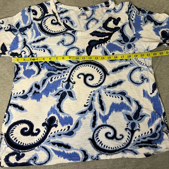 Chico's Blue and White Patterned Top - Picture 1 of 2